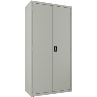 Lorell Steel Wardrobe Storage Cabinet, 36" x 18" x 72", 2 x Shelf(ves), Light Gray, Steel, Recycled (LLR03089)