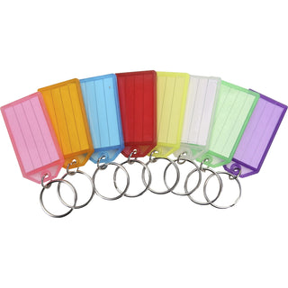 Sparco Replacement Key Tags, 0.25" Length x 0.75" Width, Oval, 4/Pack, Assorted (SPR02881)