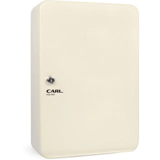 CARL Steel Security Key Cabinet - 12.5" x 9.3" x 3.5" - Lockable, Wall Mountable - Ivory - Steel (CUI80080)