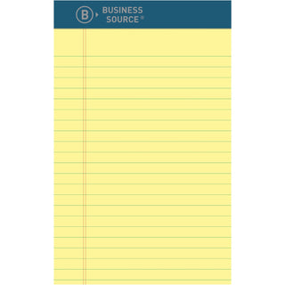 Business Source Writing Pad, Premium, 5"Wx8"Lx2-1/2"H, 12/DZ, Canary (BSN03106)