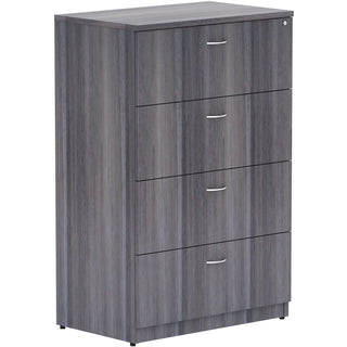 Lorell Weathered Charcoal 4-drawer Lateral File, 35.5" x 22" x 54.8", Weathered Charcoal Laminate (LLR69624)