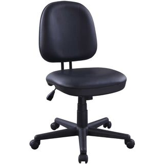 Lorell Vinyl Task Chair, Vinyl Seat, Vinyl Back, 5-star Base, Black, Plastic, 24" x 17.8" Depth x 38.5" Height, 1 Each (LLR84875)