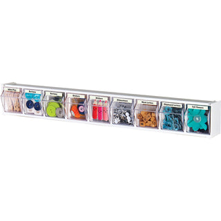deflecto® Modular Tilt Bin Storage System - 6 Compartment(s) - 4.5", x 23.6" x 3.6" Depth - Counter - Clear, Black Bin (DEF20903)