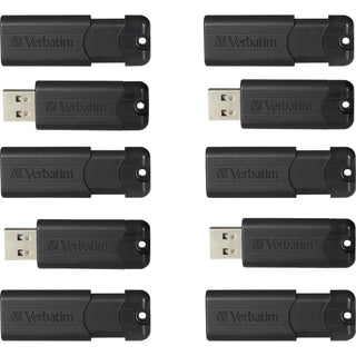 Microban® PinStripe 32GB USB 3.0 Flash Drive - 32 GB - USB 3.0 - Black (VER70902)