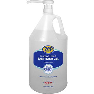 Zep Hand Sanitizer Gel, Clean Scent, 1 gal (3.8 L), Pump Dispenser, Kill Germs, Hand, Clear, Residue-free (ZPE355825)