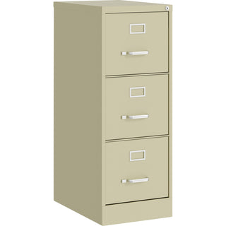 Lorell Commercial-Grade Putty Vertical File - 15" x 22" x 40.2" - 3 x Drawer(s) for File - Letter - Vertical - Ball-bearing Suspension, Removable Lock, Pull Handle, Wire Management - Recycled (LLR42296)