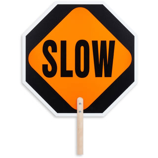 Tatco STOP / SLOW 2-sided Handheld Sign - 1 / Each - STOP/SLOW Print/Message - 0.2" x 18" Height (TCO17530)