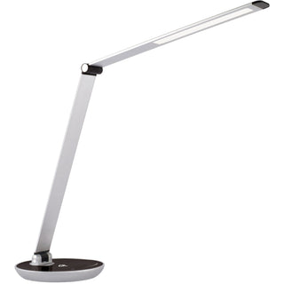 OttLite Desk Lamp - 26", - LED Bulb - Adjustable Brightness, USB Charging, Qi Wireless Charging, Adjustable Height, Dimmable, Foldable - Desk Mountable - White - for Indoor, Smartphone (OTTWW10SK1)