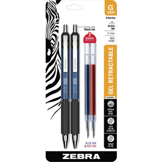 Zebra® G-350 Gel Pen - Gel-based Ink - Metal Barrel - 2 / Pack (ZEB40212)