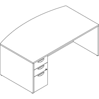 Lorell Prominence 2.0 Gray Elm Laminate Desk Unit - 72" x 42" x 29" , 1" Top, 0.1" Edge - 3 x File Drawer (LLRPD4272LSPBGE)