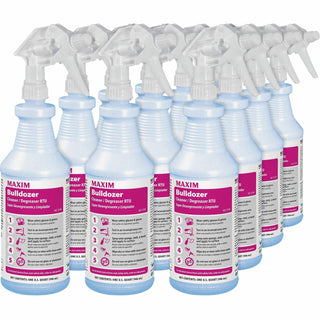 Midlab Bulldozer Cleaner/Degreaser RTU - Ready-To-Use Liquid, Spray - 32 fl oz (1 quart) - Lemon Scent - 12 / Carton - Yellow (MLB05100012)