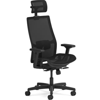 HON® Ignition 2.0 Mid-back Task Chair with Headrest - Black Mesh Seat - Fog Mesh Back - Mid Back - Black - Armrest - 1 Each (HONI2MSKY1IMTHR)