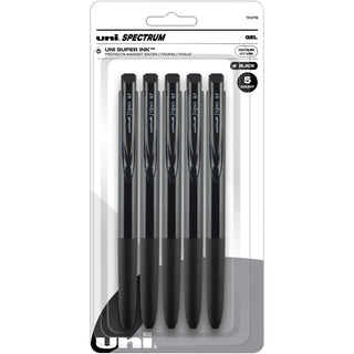 uni® Spectrum Gel Pen - Medium Pen Point - 0.7 mm Pen Point Size - Refillable - Retractable - Multicolor Pigment-based, Gel-based Ink - Black Plastic, Rubberized Barrel (UBC70278)