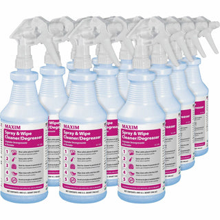 Midlab Spray & Wipe Cleaner/Degreaser - Ready-To-Use Spray - 32 fl oz (1 quart) - Citrus Scent - 12 / Carton - Light Green (MLB05080012)