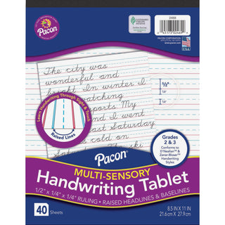 Pacon® Multi-Sensory Ruled Handwriting Tablet, White (PACP2469)