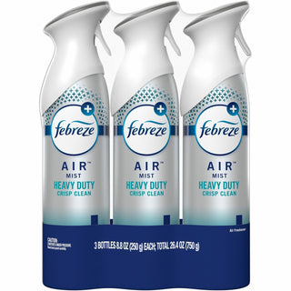 Febreze® Air Freshener Spray, 8.8 fl oz (0.3 quart), Crisp Clean, 3 / Pack, Odor Neutralizer (PGC74601)