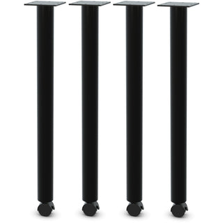 Lorell Relevance Tabletop Post Legs - 1" x 2" x 27.8" , Caster - Material: Steel - Finish: Black (LLR60607)