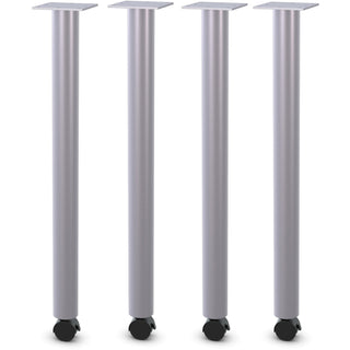 Lorell Relevance Tabletop Post Legs - 1" x 2" x 27.8" , Caster - Material: Steel - Finish: Gray (LLR60608)