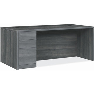 HON® Desk, Left Pedestal, B/B/F, 72"x36"x29-1/2" , Sterling Ash (HON105896LLS1)
