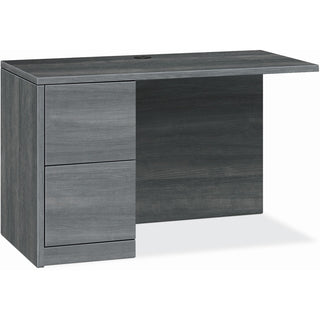 HON® 10500 Series Left Return, 42" x 24" x 29.5", 2 x File Drawer(s), Single Pedestal on Left Side, Flat Edge, Finish: Sterling Ash Laminate (HON105908LLS1)