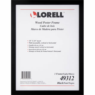 Lorell Wide Frame - 18" Frame Size - Rectangle - Horizontal, Vertical - Black (LLR49312)