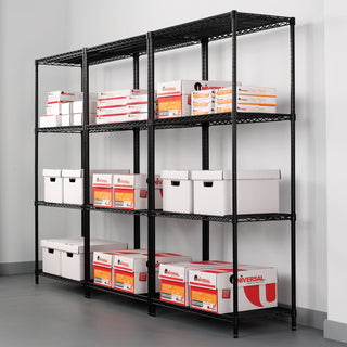 Alera® NSF Certified Industrial 4-Shelf Wire Shelving Kit, 36w x 24d x 72h, Black (ALESW503624BL)