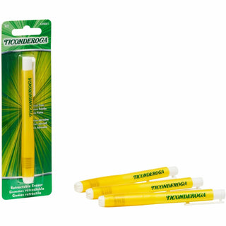 Ticonderoga® Retractable Eraser Yellow - Yellow - 1 - Smudge-free, Residue-free, Non-tearing, Latex-free, Retractable, Latex-free, Soft (DIXX38001)