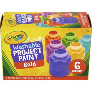 Crayola® Washable Project Paint - 6 / Pack - Yellow, Green, Yellow Orange, Red Orange, Fuchsia, Blue, Violet, Teal (CYO542403)