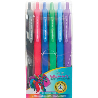 So-Mine® Serve Berry Quick Dry Retract Gel Ink Pen - Medium Pen - 0.7 mm (SRVBRGEL07B6KRA)