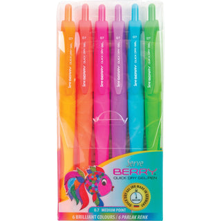 So-Mine® Serve Berry Quick Dry Retract Gel Ink Pen - Medium Pen Point - 0.7 mm Pen Point Size (SRVBRGEL07B6KRB)
