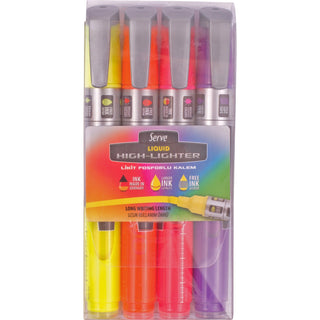 Serve® Serve Jumbo Liquid Highlighter - Chisel Marker Point Style - Fluorescent Assorted Pigment-based, Liquid Ink - 1 Each (SRVLKTFB4KRPA)
