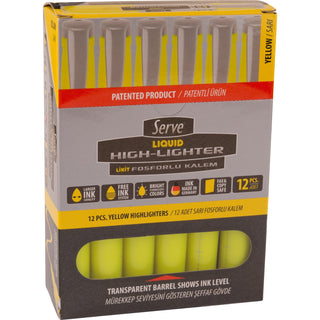 So-Mine® Serve Jumbo Liquid Highlighter - Chisel Marker Point Style - Fluorescent Yellow Pigment-based, Liquid Ink (SRVLKTF12KTS)