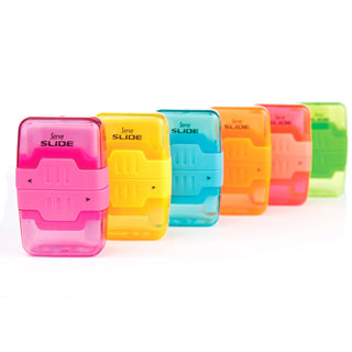 Serve® Serve Slide Eraser & Sharpener Combo - Plastic - Multicolor - 1 Each (SRVSLIDE9KTKR)