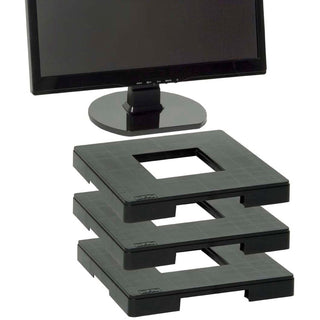 Data Accessories Company MP-106 Ergo Monitor Riser Block - 77 lb Load Capacity - 1.3", x 12" x 12" Depth - Black - TAA Compliant (DTA02151)