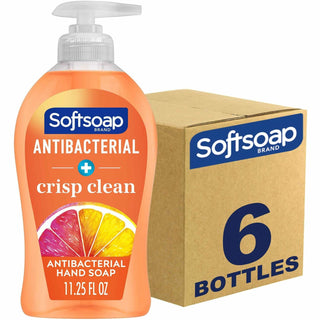 Softsoap® Antibacterial Soap Pump - Crisp Clean Scent - 11.3 fl oz (332.7 mL) - Pump Bottle Dispenser - 6 / Carton (CPCUS03562ACT)