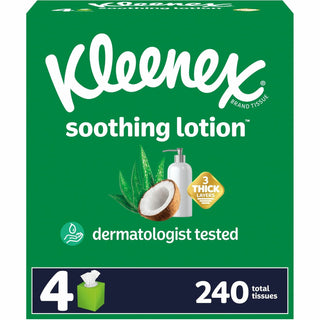 Kleenex® Lotion Facial Tissue, 3-Ply, White, 60 Sheets/Box, 4 Boxes/Pack, 8 Packs/Carton (KCC54289CT)
