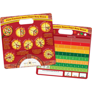 Ashley Pizza Fractions Smart Poly Busy Board - 10.8" (0.9 ft) Width x 10.8" (0.9 ft) Height - Poly-coated Cardboard Surface - Square - Each (ASH98005)