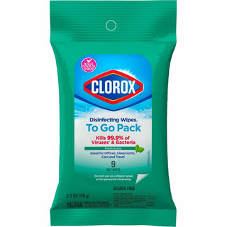 Clorox® On The Go Bleach-Free Disinfecting Wipes - Ready-To-Use Wipe - Fresh Scent - 9 / Pack - White (CLO60133)