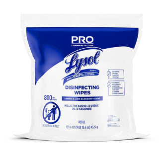 LYSOL® Brand Professional Disinfecting Wipes Bucket Refill - Ready-To-Use Wipe - Lemon & Lime Blossom Scent - 800 / Each - White (RAC99857)