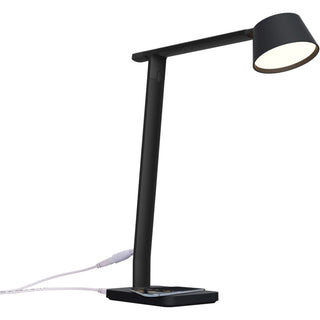 Bostitch® Verve Adjustable LED Desk Lamp - LED Bulb - Adjustable, Dimmable, Adjustable Brightness, Clock, Durable, Wireless Charging, Swivel Base, Color Changing Mode (BOS2200QISMBK)