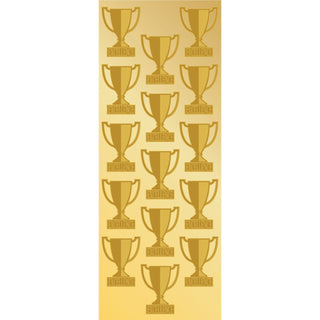 Geographics® Gold Foil Trophy Seals - 1.25" Diameter - Self-adhesive - Gold, Assorted - 45 / Pack (GEO48849)