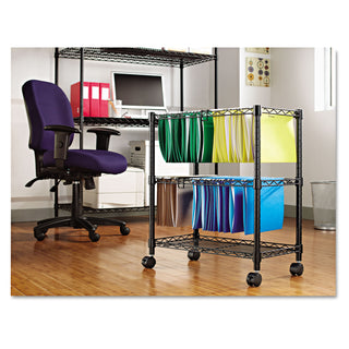 Alera® Two-Tier Rolling File Cart, 26w x 14d x 29.5h, Black (ALEFW601426BL)