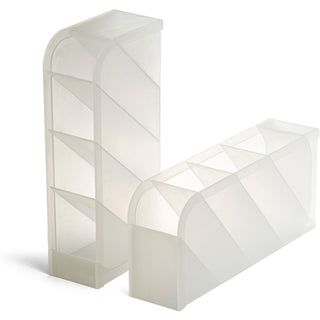 Officemate Pen Holder Desk Organizer - 8 Compartment(s) - 8", x 4" x 3.7" Depth - Desktop - Durable, Pen Holder - Translucent White - Plastic (OIC21542)