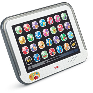 Fisher-Price Pretend Tablet Learning Toy With Lights And Music, Gray, Baby And Toddler Toy - Skill Learning: Music, Light, Sound, Letter, Word, Songs - 1-3 Year - Gray (FIPHFY90)