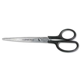 Westcott® Straight Contract Scissors, 8" Long, 3" Cut Length, Black Straight Handle (ACM10572)