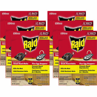 Raid® Double Control Small Roach Baits - Cockroaches - Red - 6 / Carton (SJN334861CT)
