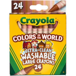 Crayola® Ultra-Clean Washabe Large Crayons - Assorted, Almond, Rose, Gold - 24 / Pack (CYO520134)