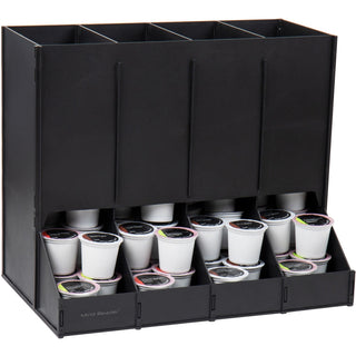 Mind Reader Abundant Compact Coffee Pod Dispenser, 4 Compartment(s), Compact, Heavy Duty, Easy to Clean, Black, Plastic (EMSCPODBK)