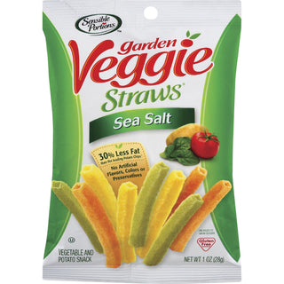 The Hain Celestial Sea Salt Garden Veggie Straws Snack, Gluten-free, Non-GMO, No Artificial Flavor, Preservative-free, Crunchy, Sea Salt, 1 oz, 24/Carton (CST30057)