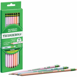 Dixon® Wood Pencils, Graphite Lead, Assorted Wood Barrel, 10/Box (DIXX13710)